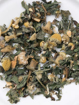 Nahaufnahme Bio-Schwangerschaftstee mit Ingwer für das 1. Trimester