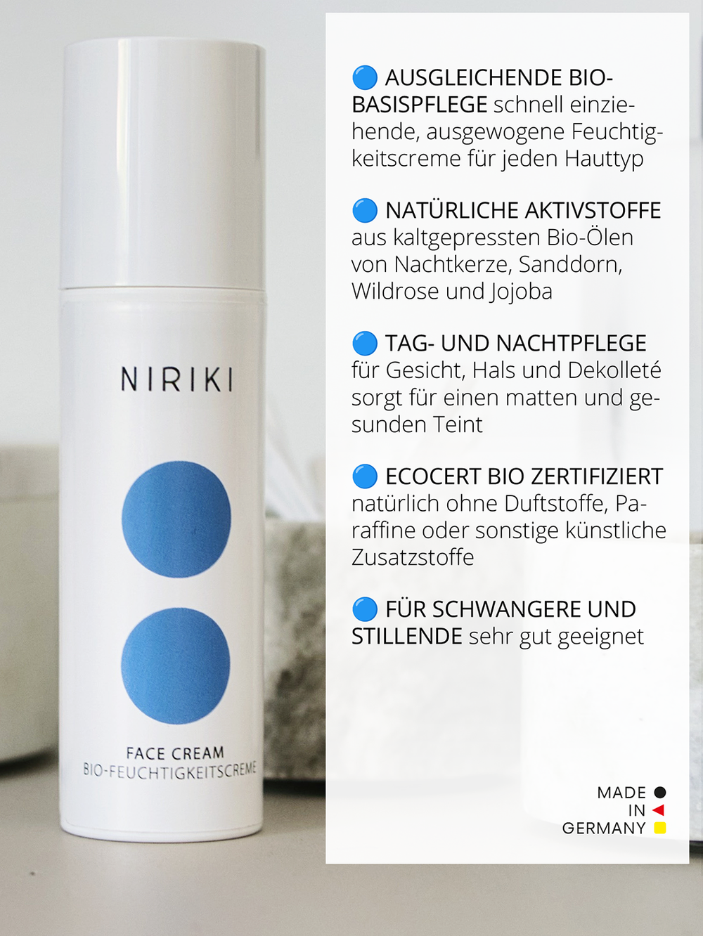 Face Cream – Bio Feuchtigkeitscreme – Vegan – NIRIKI
